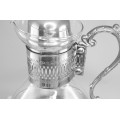 impozant decantor pentru vin, cognac & ceai. metal argintat. Spania